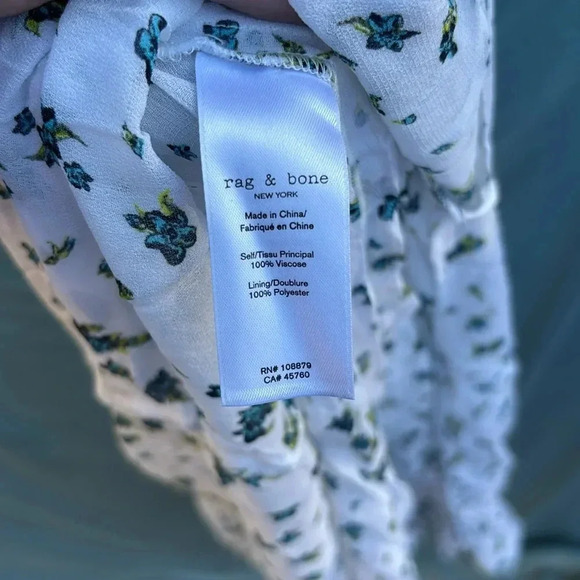 NWT - Rag & Bone Tamar Floral Maxi Dress Women SIZE 6 White sheer mesh viscose - Picture 6 of 8